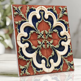 Azulejo Terracota y marina italiana de época