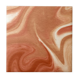 Azulejo Terracotta Marble Abstract Fluid Pattern