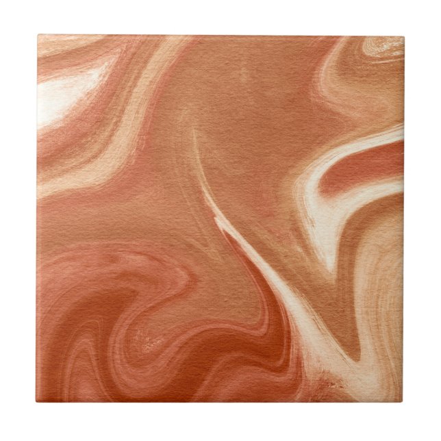 Azulejo Terracotta Marble Abstract Fluid Pattern (Frente)