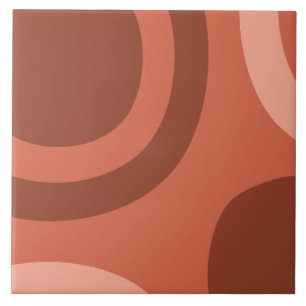 Azulejo Terracotta Resumen Moderno De Mediados Del Siglo