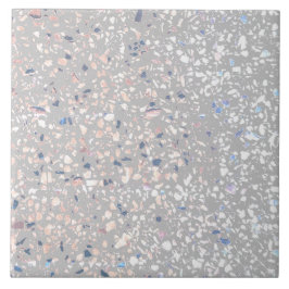 Azulejo Terrazzo Gris White Pastel Mínimo Piedra Moderna