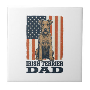 Azulejo Terrier Irlandés Padre Patriótico Vintage