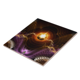 Azulejo Tesoro De Arte Fractal Nocturno