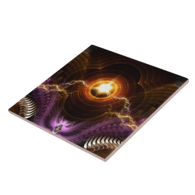 Azulejo Tesoro De Arte Fractal Nocturno (Lado)
