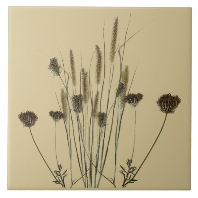 Azulejo Tesoros texturales de invierno (A) en una tela cer (Frente)