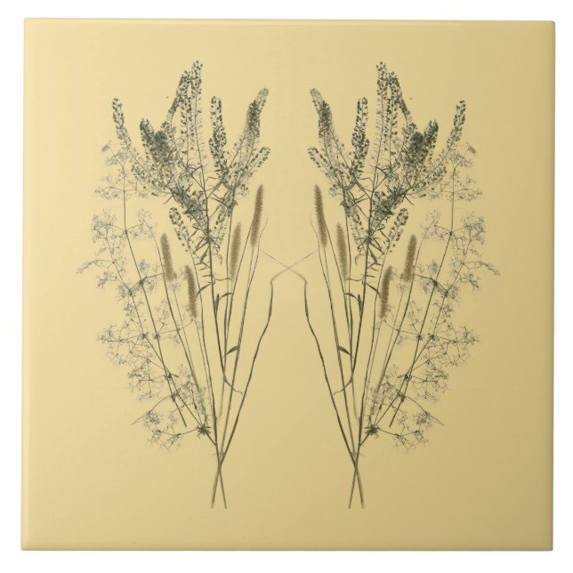 Azulejo Tesoros texturales de verano en una tela cerámica  (Frente)