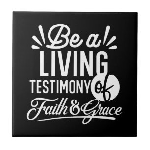 Azulejo Testimonio de vida espiritual Fe y Gracia Cita