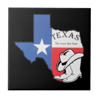 Azulejo Texas: Bandera y Silueta de Texas,
