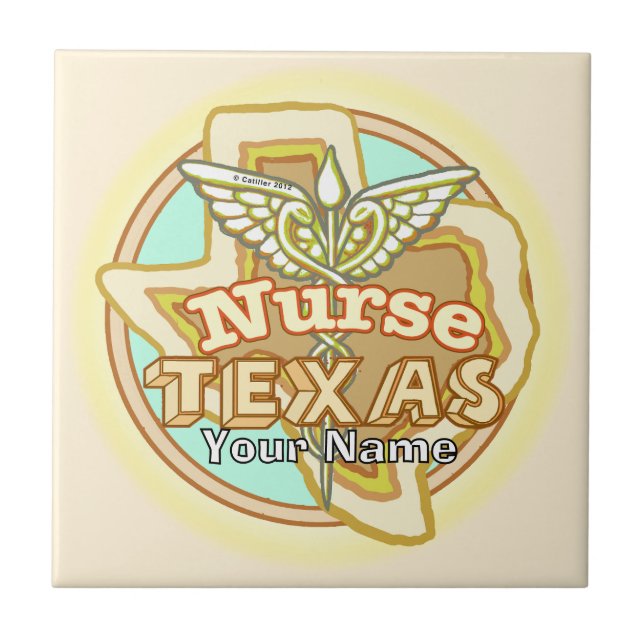 Azulejo Texas Nurse Caduceus Tile (Frente)