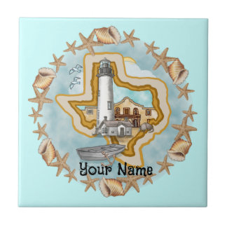 Azulejo Texas Shells Lighthouse Tile