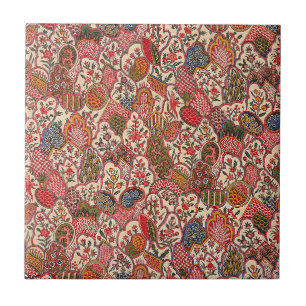 Azulejo Textil--estampado floral colorido,