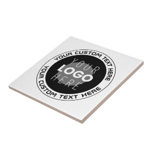 Azulejo Texto circular editable y logotipo reemplazable