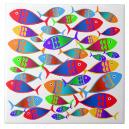 Azulejo Texto de Personalizado de pescado colorido