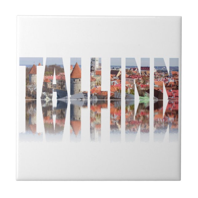 Azulejo Texto de Tallin compuesto por el casco antiguo (Frente)