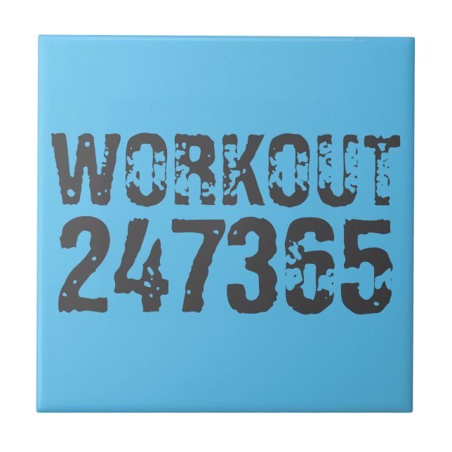 Azulejo Texto desgastado y raspado Workout 247365 azul (Frente)