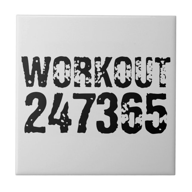 Azulejo Texto desgastado y raspado Workout 247365 negro (Frente)