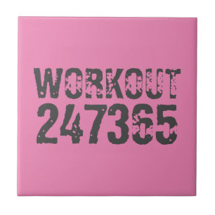 Azulejo Texto desgastado y raspado Workout 247365 rosa