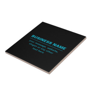 Azulejo Texto personalizable para negocios, etc. Negro edi