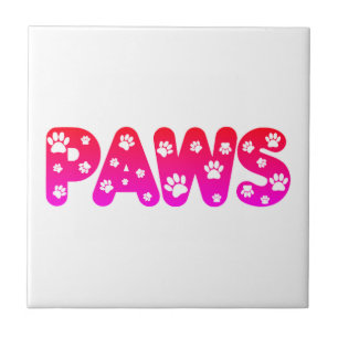 Azulejo Texto Personalizado de las garras de perro