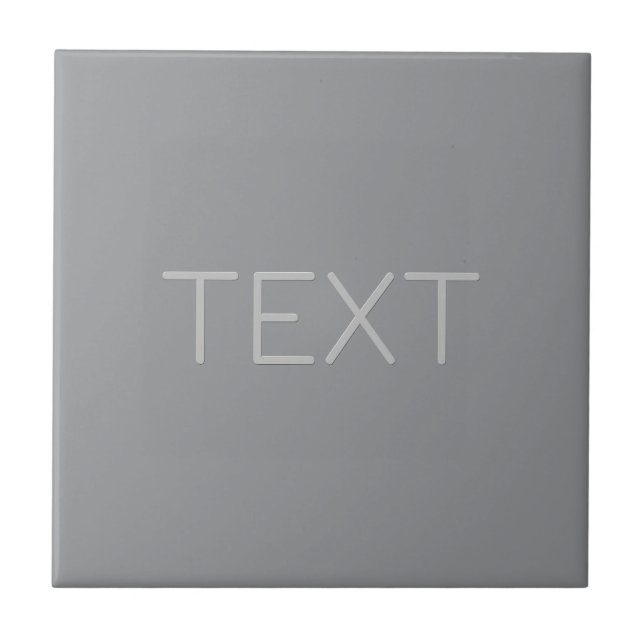 Azulejo Texto simple con apariencia tridimensional | Gris (Frente)