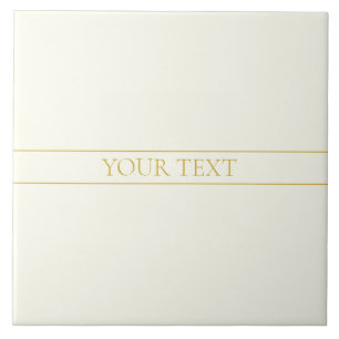 Azulejo Texto simple elegante personalizable   dorado sobr