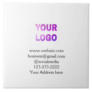 Azulejo texto simple mínimo agregue su logotipo/diseño aqu