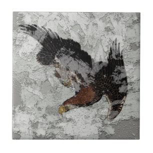 Azulejo Textura con mosaico de cerámica de águila japonesa