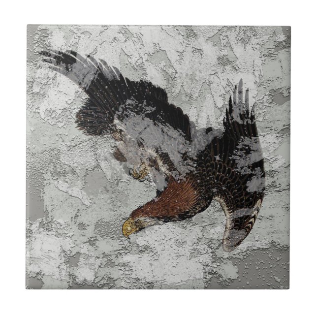 Azulejo Textura con mosaico de cerámica de águila japonesa (Frente)