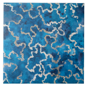 Azulejo Textura de color azul ondulado