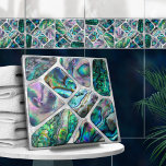 Azulejo Textura de la cáscara de Abalone - Collage de celd<br><div class="desc">Esta magnífica baldosa es parte de mi colección Abalone Dream. Úsalo solo o en combinación con otras baldosas para crear un aspecto impresionante en el cuarto de baño o en la ducha, como por ejemplo mosaicos acentuados de azulejos detrás del mezclador o la bañera, o utilícelos para artesanías, mesa de...</div>