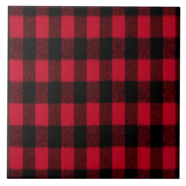Azulejo Textura de leñador rojo de búfalo de hincha (Frente)