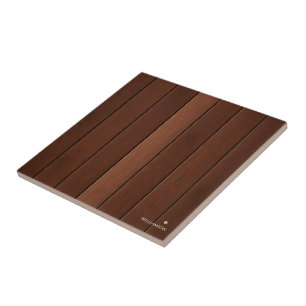 Azulejo Textura de madera marrón personalizada