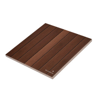 Azulejo Textura de madera marrón personalizada