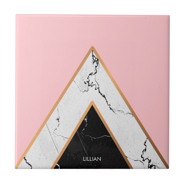 Azulejo Textura de mármol con las líneas de oro (Frente)