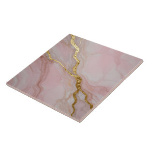 Azulejo Textura de mármol dorado y rosa