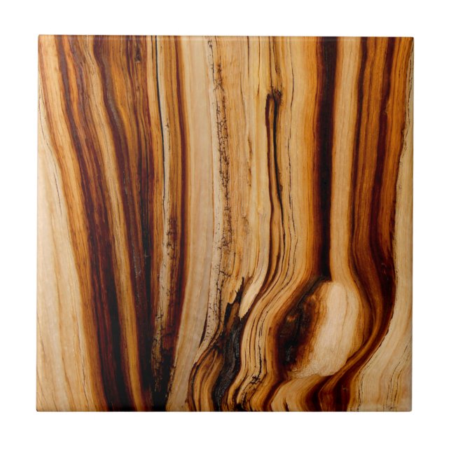 Azulejo Textura del tronco del árbol quemado (Frente)