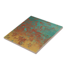 Azulejo Textura marrón del Naranja azul turquesa de cobre