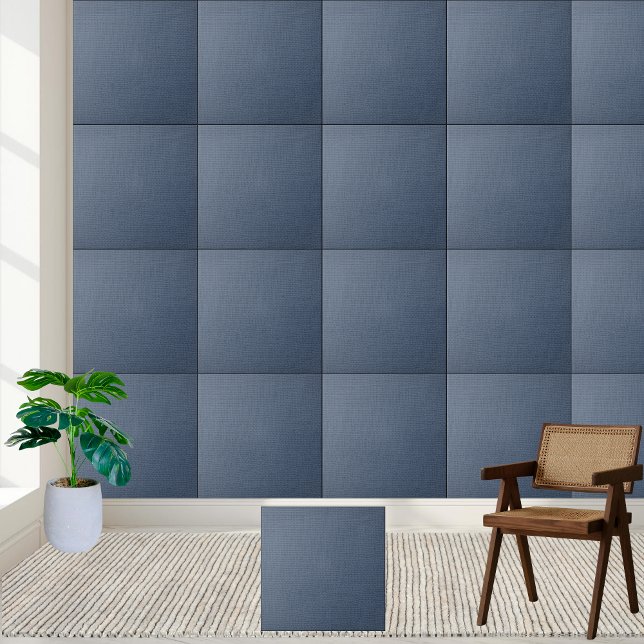 Azulejo Textura rústica azul burlap - Elegante y duradera (Rustic Blue Burlap Texture - Stylish & Durable Ceramic Tile)