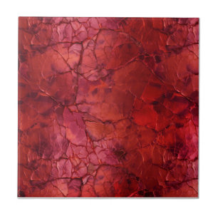 Azulejo Texturados, grietas vanas en rojo profundo