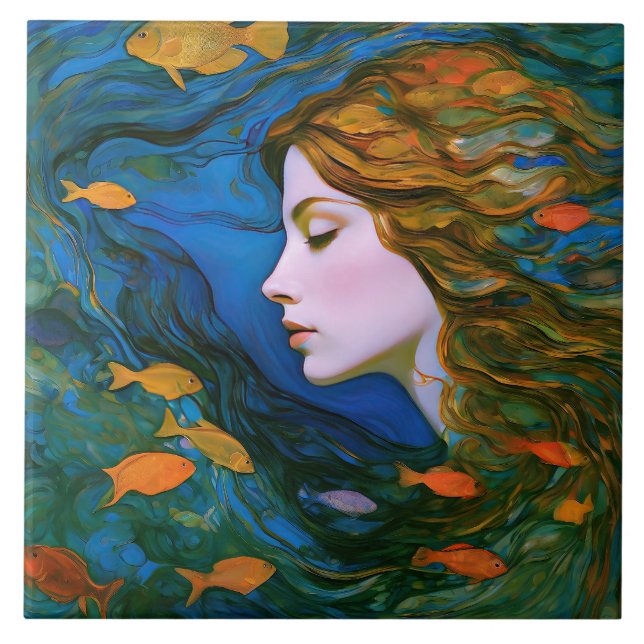 Azulejo “Thalassa” - Mujeres En Agua (Frente)