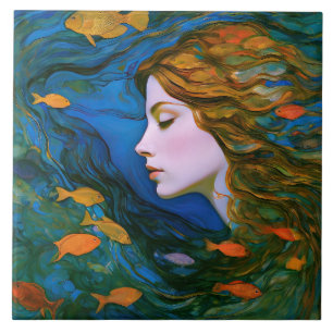 Azulejo "Thalassa" - Mujeres En El Agua