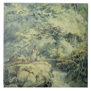 Azulejo The Angler, 1794 (con sobre grafito en papel)