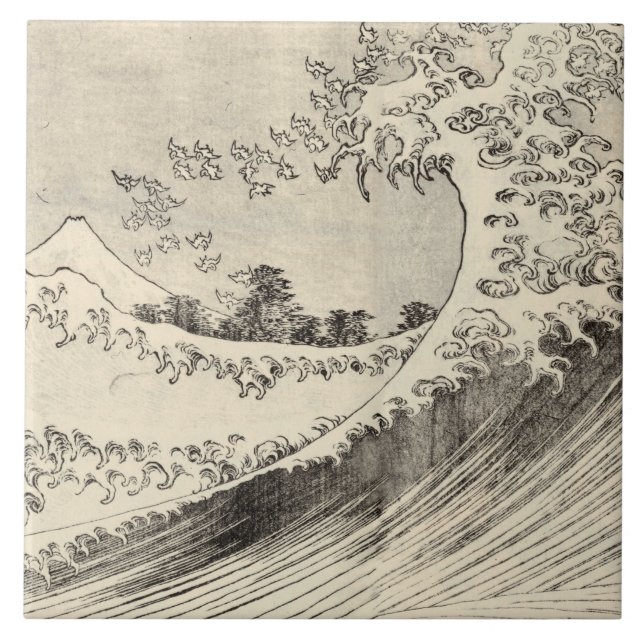 Azulejo The Big Wave (de Katsushika Hokusai) (Frente)
