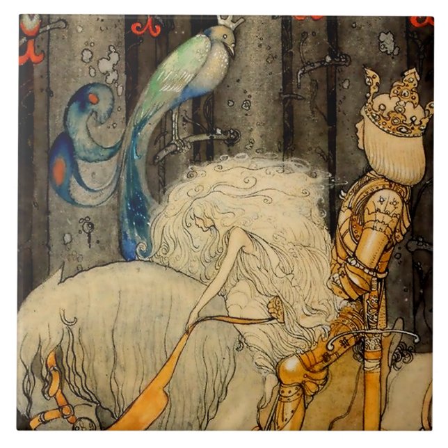 Azulejo "The Bluebird" por John Bauer (Frente)
