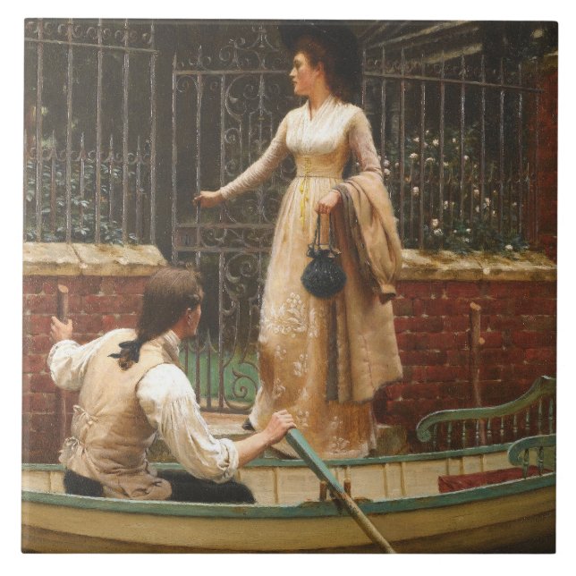 Azulejo The Elopement (Fecha romántica) (por E.B. Leighton (Frente)