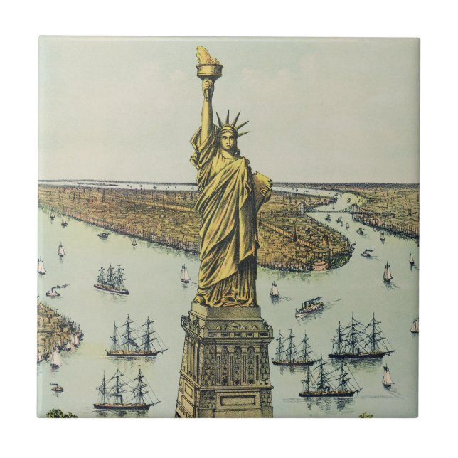Azulejo The Great Bartholdi Statue, Statue of Liberty (Frente)
