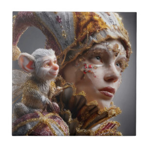 Azulejo "The Harlequin Monkey with Magic Wings