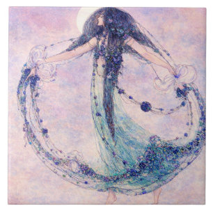 Azulejo The Moonchild Retro Art Nouveau de Jessie M King