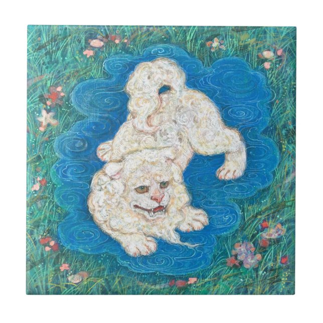 Azulejo The Playful Shishi: Whimsical  (Frente)