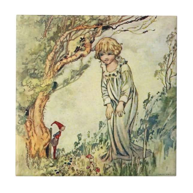 Azulejo "The Secret Garden" Fairy Art de Charles Robinson (Frente)